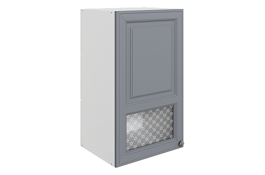 Мишель Шкаф навесной L400 Н720 (1 дв. окош.) (эмаль) (белый/серый)
