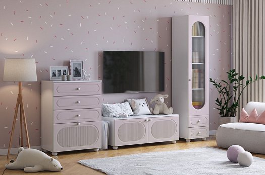 Гостиная "Милана К1" (белое дерево/сакура)