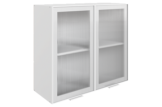 Алюм Шкаф навесной L800 Н720 (2 дв. рам.) (белый/белый муар/бесцветное мору)