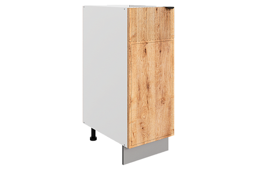 Бариста Шкаф рабочий L300 (1 дв. гл.) (левый) (белый/дуб европейский матовый)