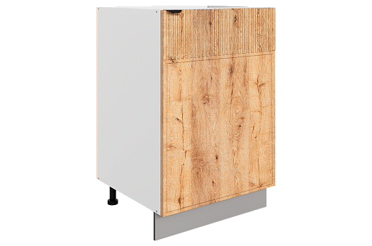 Бариста Шкаф рабочий L500 B500 (1 дв. гл.) (правый) (белый/дуб европейский матовый)