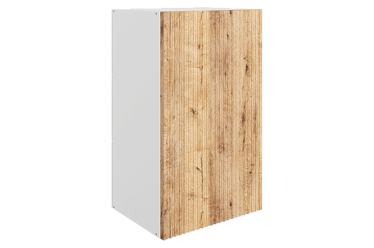 Марта Шкаф навесной L400 Н720 (1 дв. гл.) (белый/дуб европейский матовый)