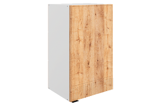 Бариста Шкаф навесной L400 Н720 (1 дв. гл.) (правый) (белый/дуб европейский матовый)