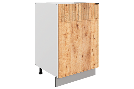 Бариста Шкаф рабочий L500 B500 (1 дв. гл.) (левый) (белый/дуб европейский матовый)