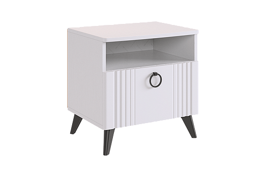 Ева Тумба прикроватная (белое дерево/белый матовый)