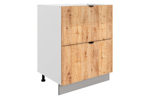 Бариста Шкаф рабочий L600 B500 Слим (2 ящ.) (белый/дуб европейский матовый)