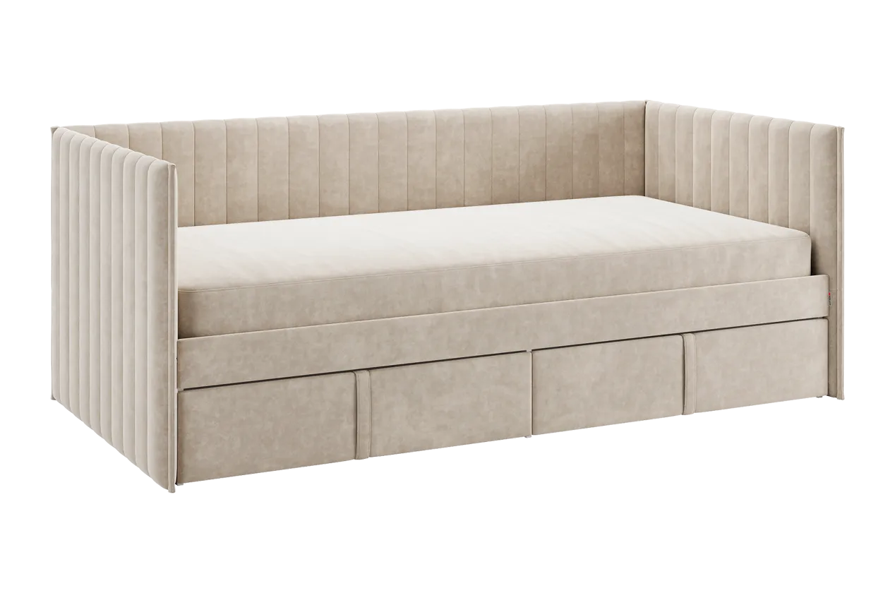 Кровать с ящиками Твикс (Софа) 90х200 см (капучино (велюр))