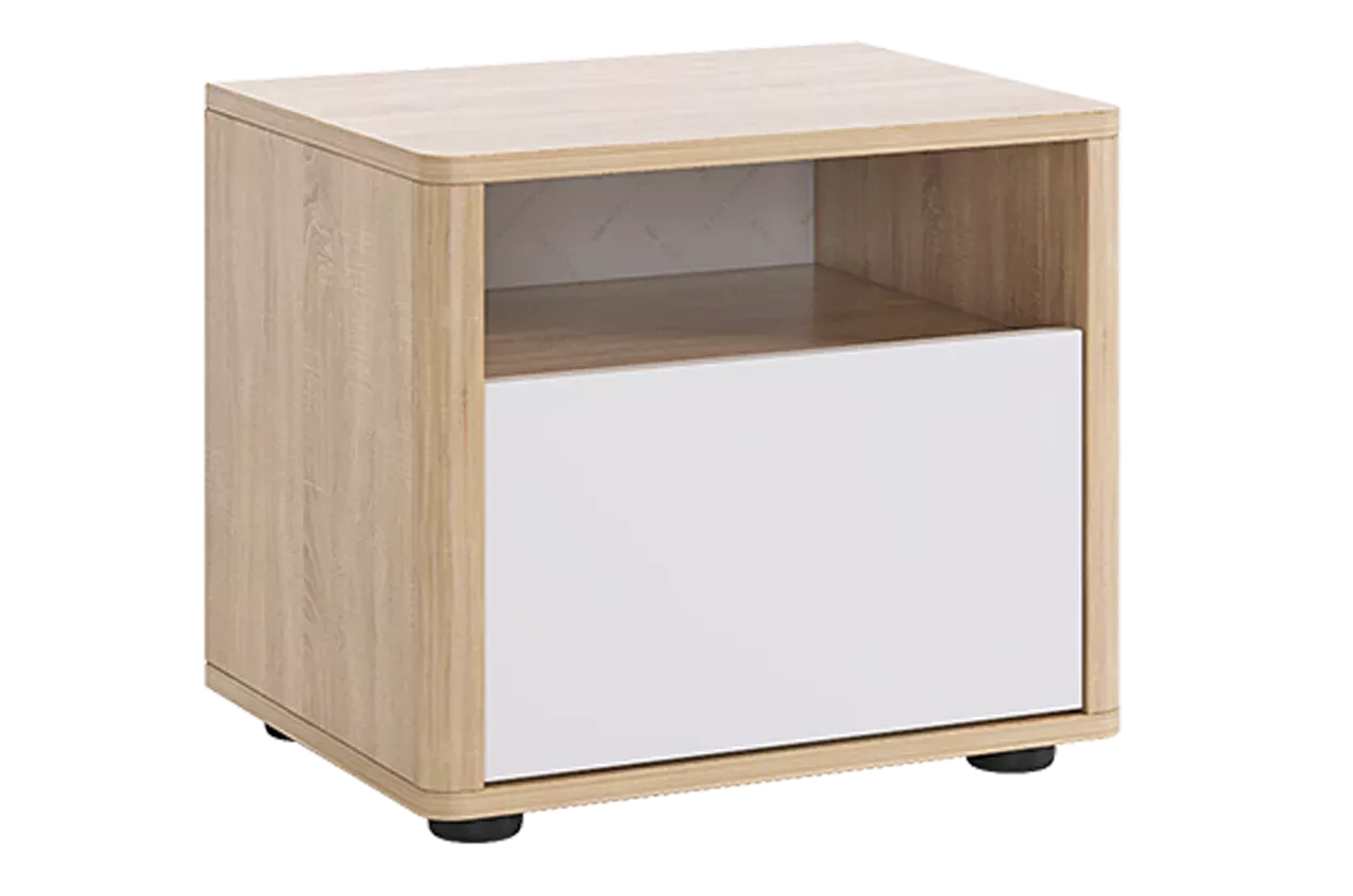 Зара Тумба прикроватная (дуб сонома/белый)