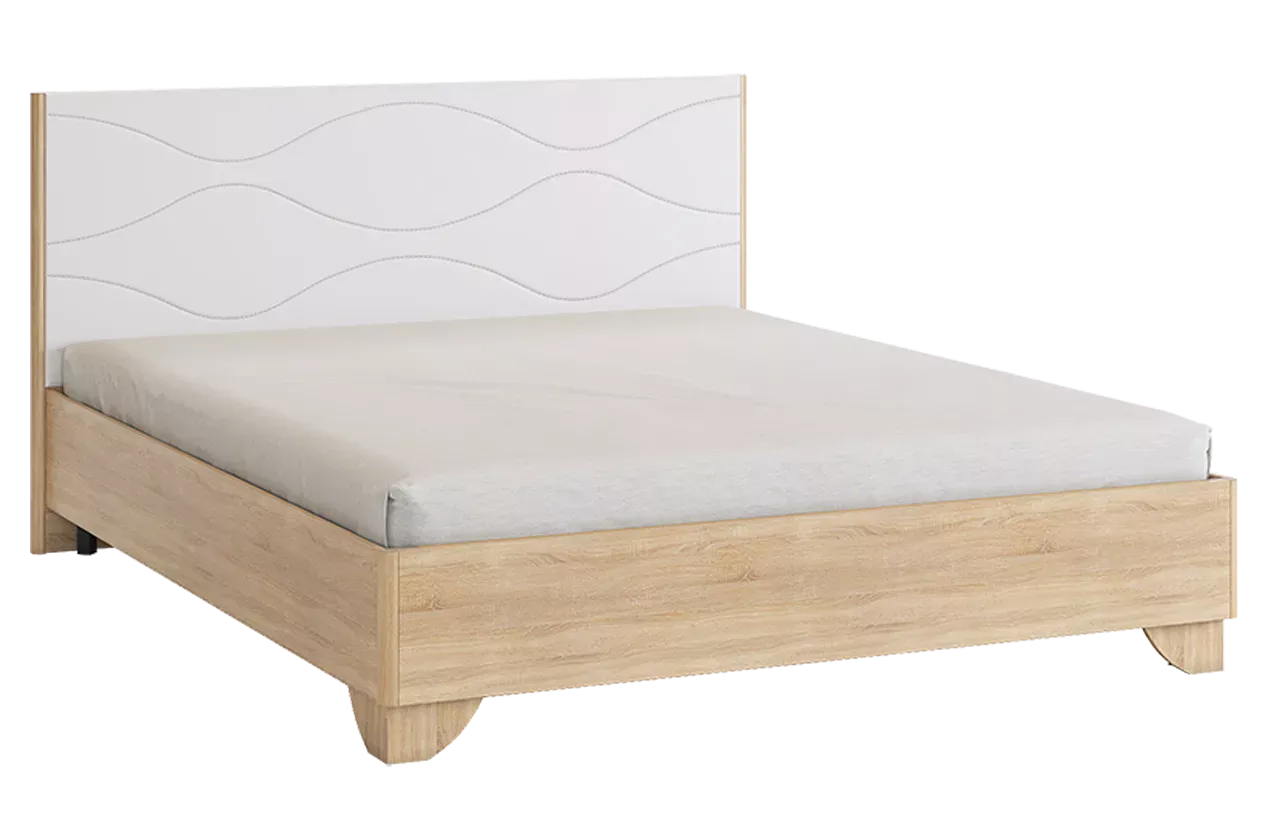 Зара Кровать с основанием Комфорт 160х200 см (дуб сонома/белый)