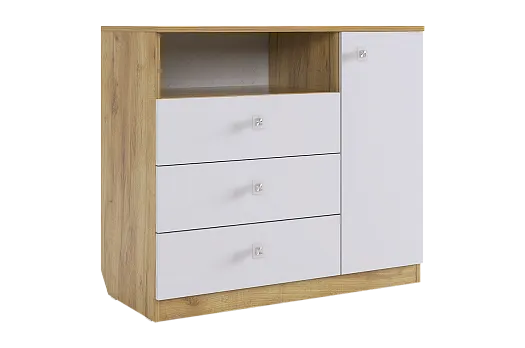 Форсаж Комод (дуб крафт золотой/белый)