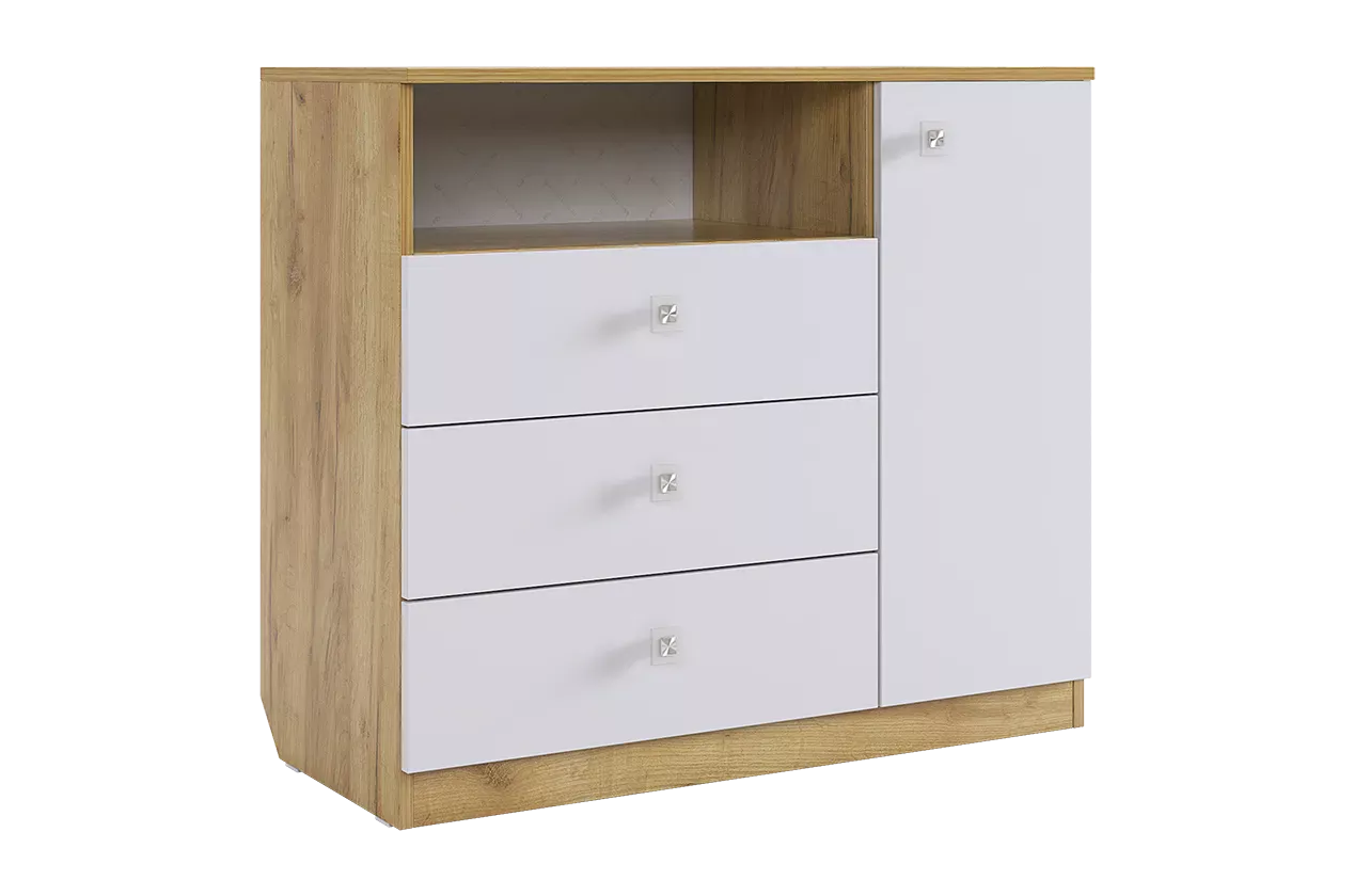 Форсаж Комод (дуб крафт золотой/белый)