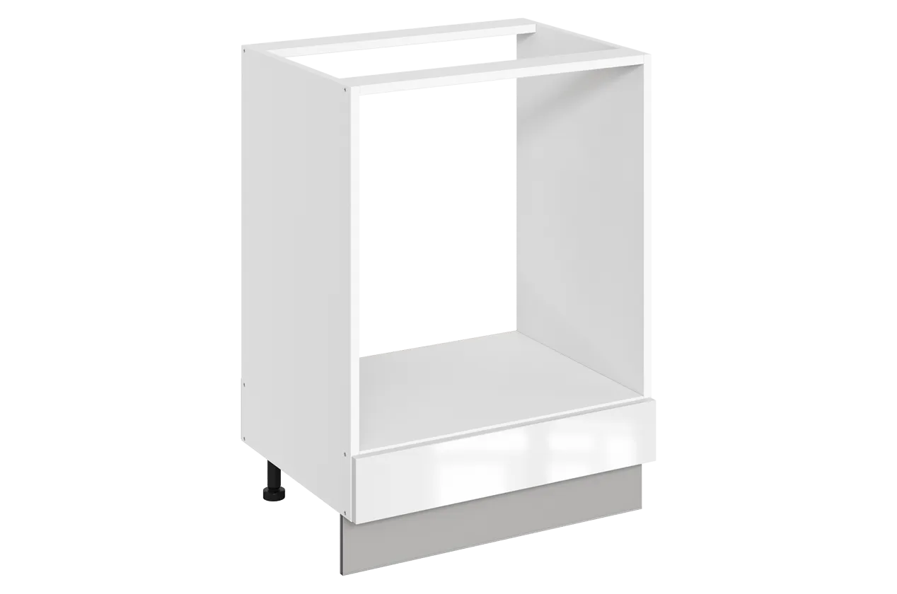 Кристи Шкаф рабочий под духовку L600 B500 (1 ящ.) (эмаль) (белый/белый глянец)