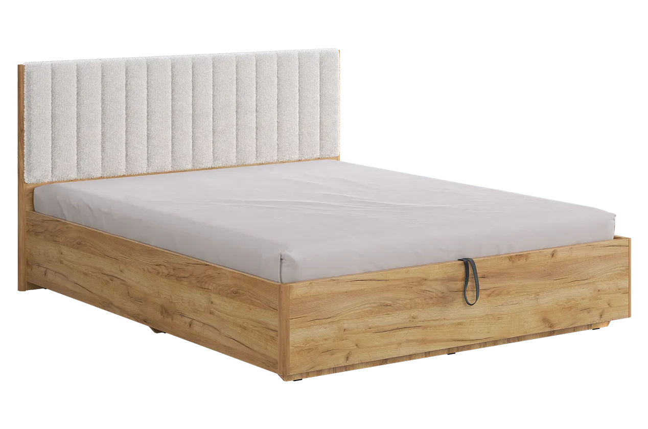 Каркас кровати Юлия 160х200 см (дуб крафт золотой/белый (плюш))