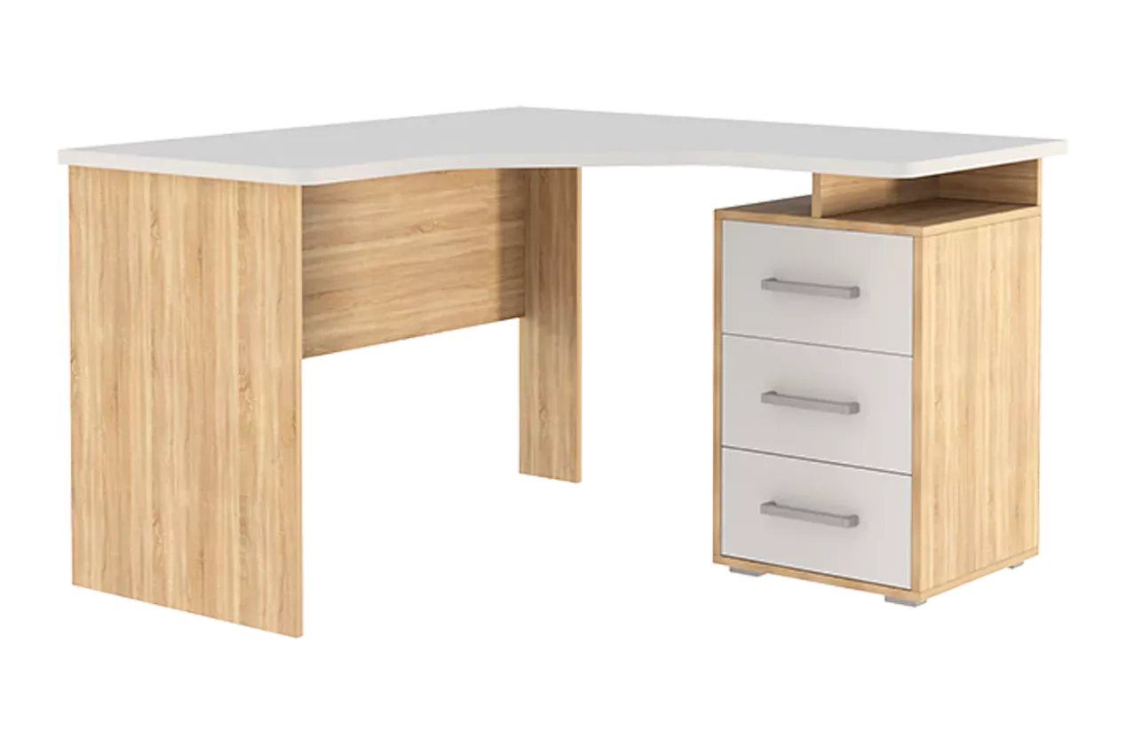 Лайт-2 Стол компьютерный 1200 угловой (дуб сонома/белый)