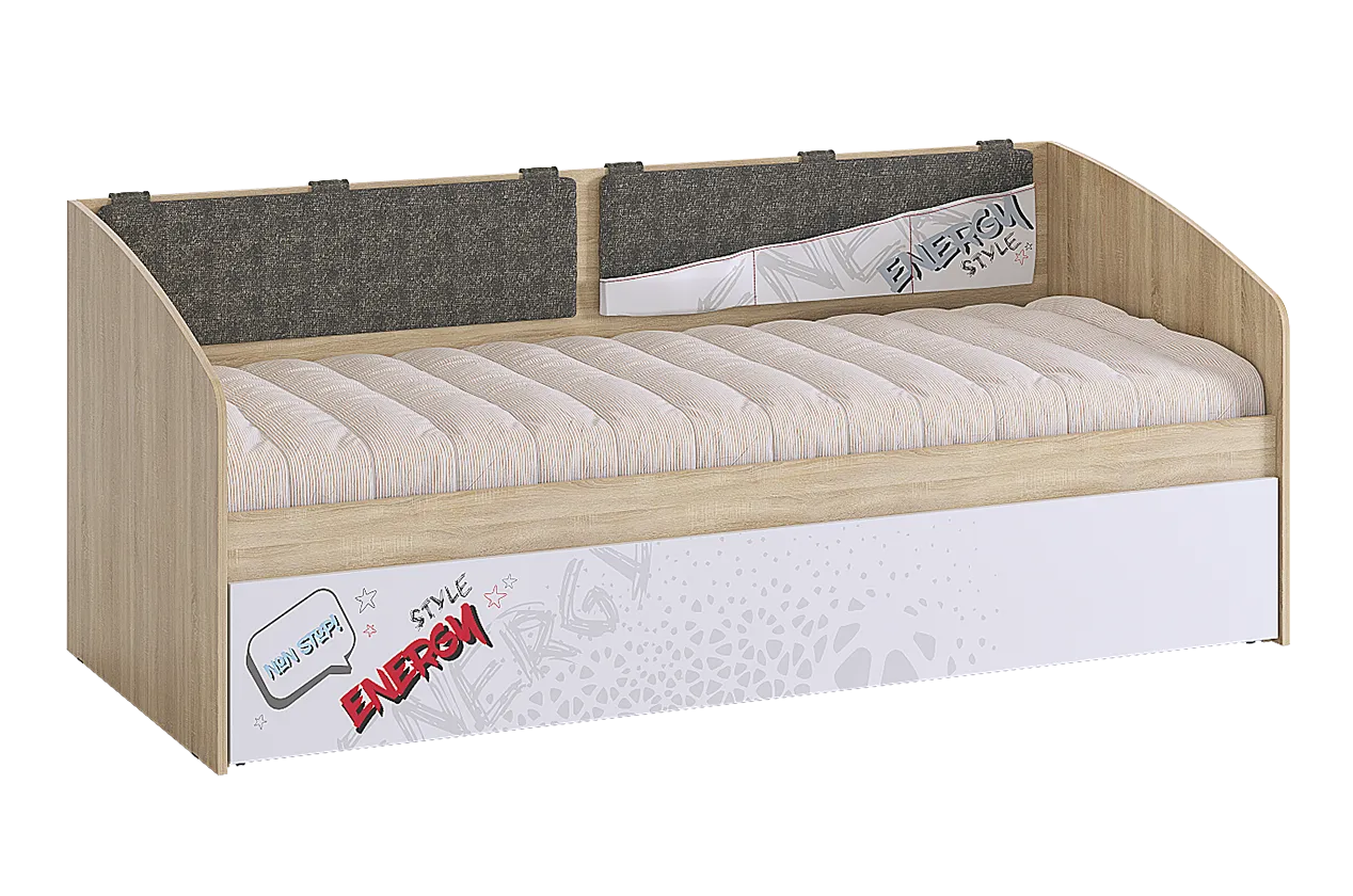 Энерджи Кровать (дуб сонома/белый)