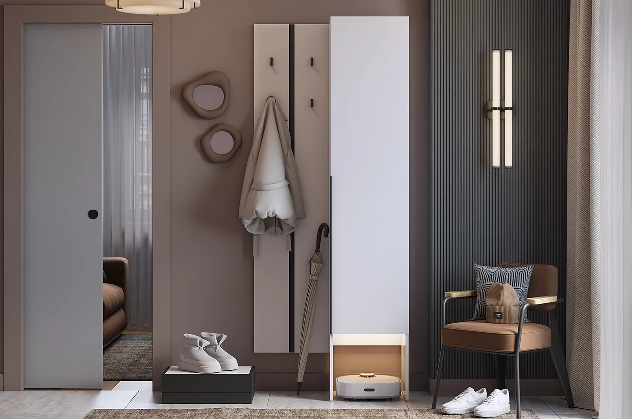 Прихожая "Мебельсон К24" (800х350х1950) (белое дерево)