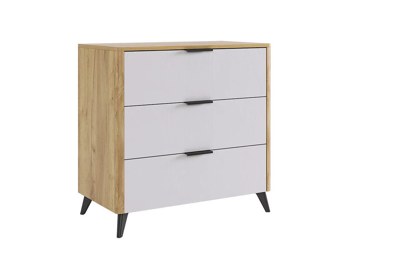 Адам Комод (дуб крафт золотой/белое дерево)